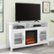 Alt View Zoom 13. Walker Edison - 58" Tall Glass Two Door Soundbar Storage Fireplace TV Stand for Most TVs Up to 65" - Brushed White.