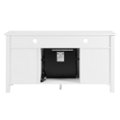 Alt View Zoom 2. Walker Edison - Tall Glass Two Door Soundbar Storage Fireplace TV Stand for Most TVs Up to 65" - Brushed White.