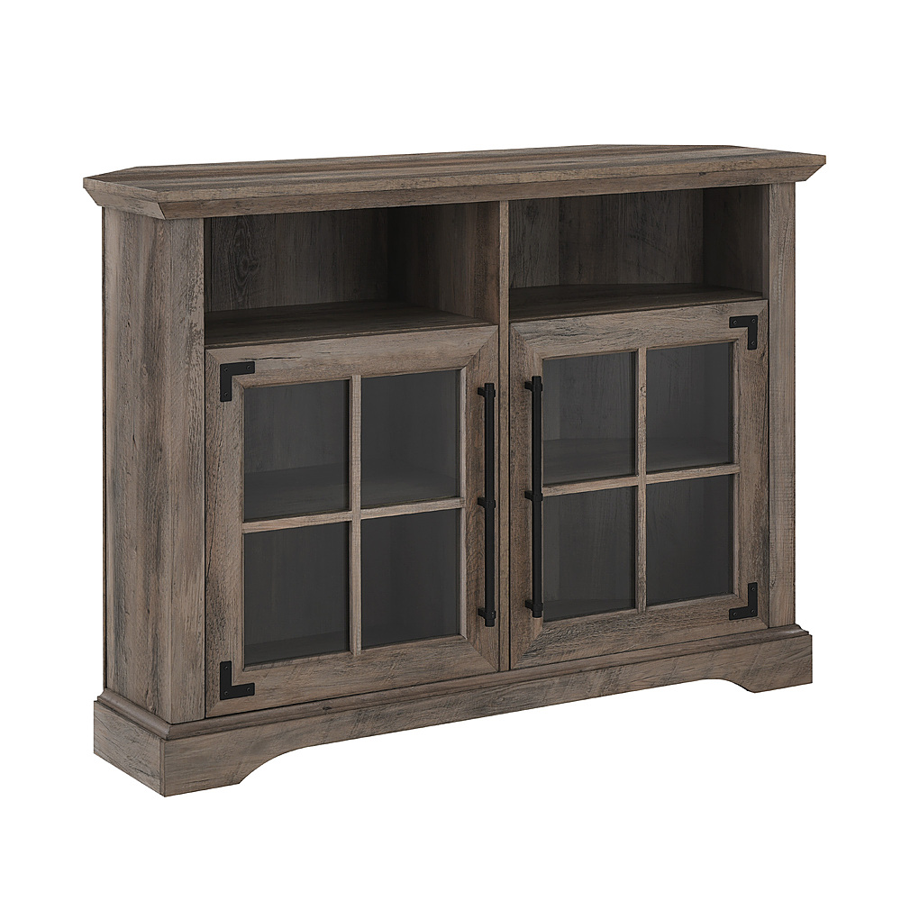 Angle View: Walker Edison - 44” Farmhouse Corner TV Stand for TVs up to 50” - Grey Wash