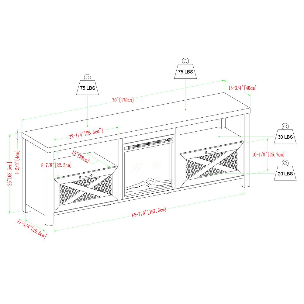 Walker Edison 70" Modern Farmhouse Drop Door Fireplace TV Stand