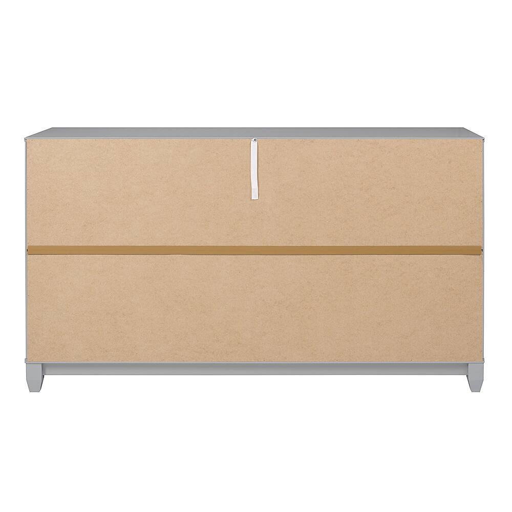 Walker Edison 60” Contemporary 6 Grooved Drawer Wood Dresser Grey