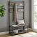 Alt View 13. Walker Edison - 40" Industrial Wood Hall Tree - Grey Wash.