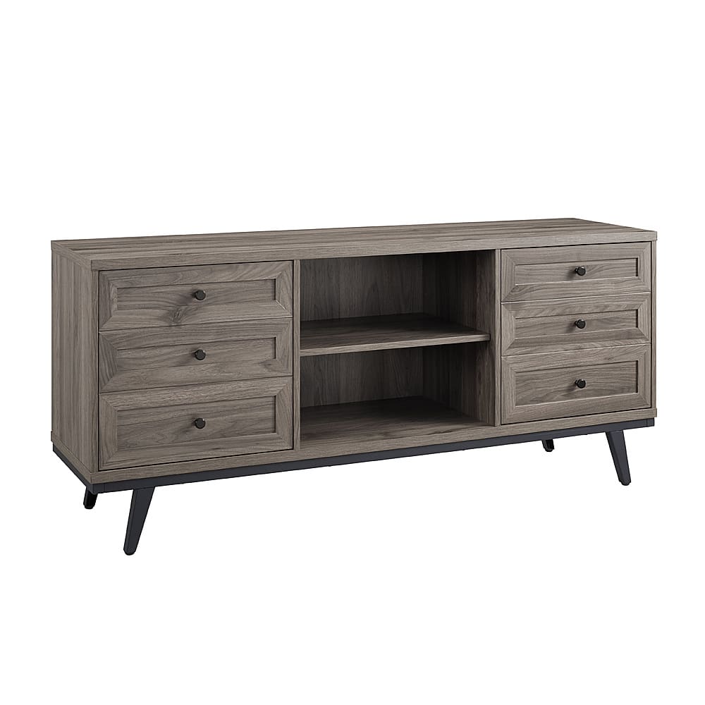 Angle View: Walker Edison - 58” Modern 2 Door TV Stand for TVs up to 65” - Slate grey