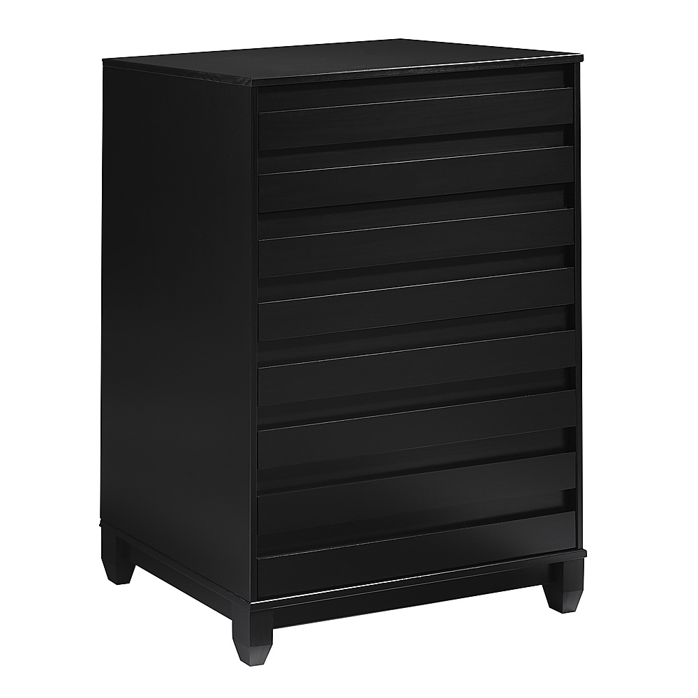 Angle View: Walker Edison - 40" Contemporary 4-Drawer Solid Wood Dresser - Black