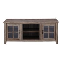 Walker Edison - 58” Farmhouse 2 Door TV Stand for TVs up to 65” - Grey wash - Front_Zoom