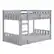 Angle. Walker Edison - Contemporary Twin over Twin Stackable Solid Wood Bunk Bed - Gray.