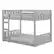 Left. Walker Edison - Contemporary Twin over Twin Stackable Solid Wood Bunk Bed - Gray.
