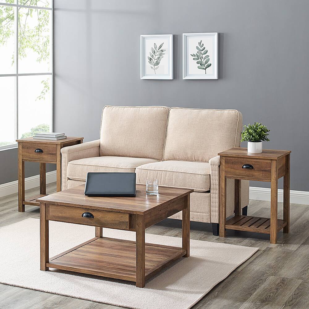Best Buy Walker Edison Country 3Piece Coffee and Side Table Set