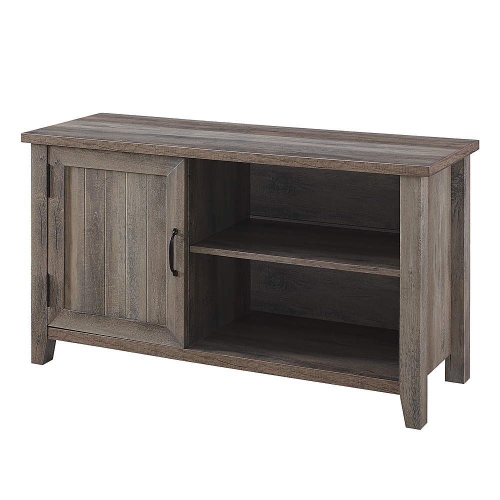 Left View: Walker Edison - 44” Modern Farmhouse TV Stand for TVs up to 50” - Grey wash