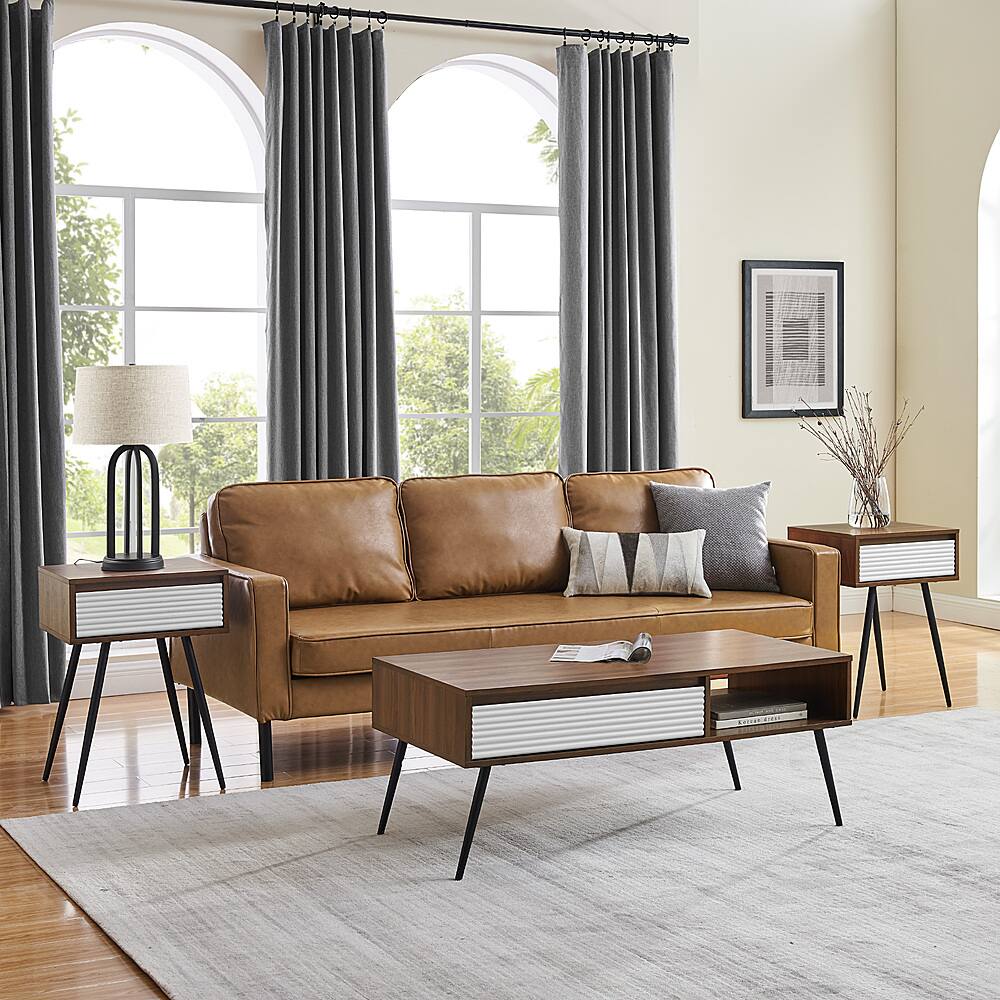 Customer Reviews: Walker Edison Modern 3 Piece Coffee and Side Table ...