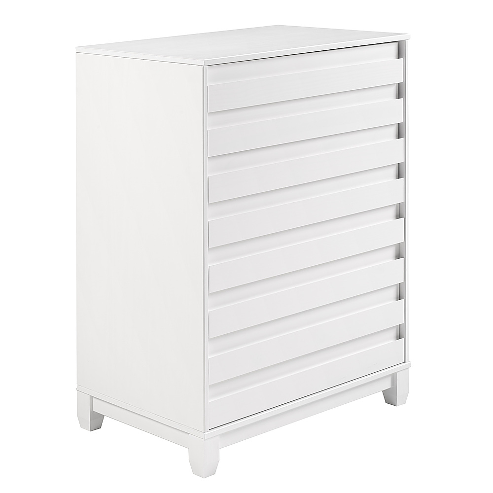 Angle View: Walker Edison - 40" Contemporary 4-Drawer Solid Wood Dresser - White
