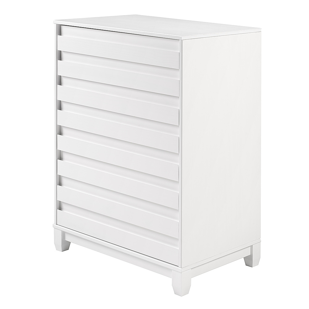 Left View: Walker Edison - 40" Contemporary 4-Drawer Solid Wood Dresser - White