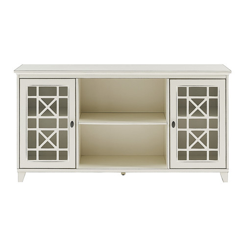 Walker Edison - 60” Classic 2 Door Sideboard with Fretwork Detail - Antique white