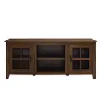 Front. Walker Edison - 58” Farmhouse 2 Door TV Stand for TVs up to 65” - Dark brown.