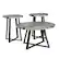 Angle. Walker Edison - Urban 3 Piece Metal Coffee and Side Table Set - Faux Dark Concrete.