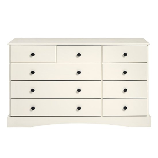 9 Drawer Solid Pine Wood Dresser White, Pine Wood Dresser