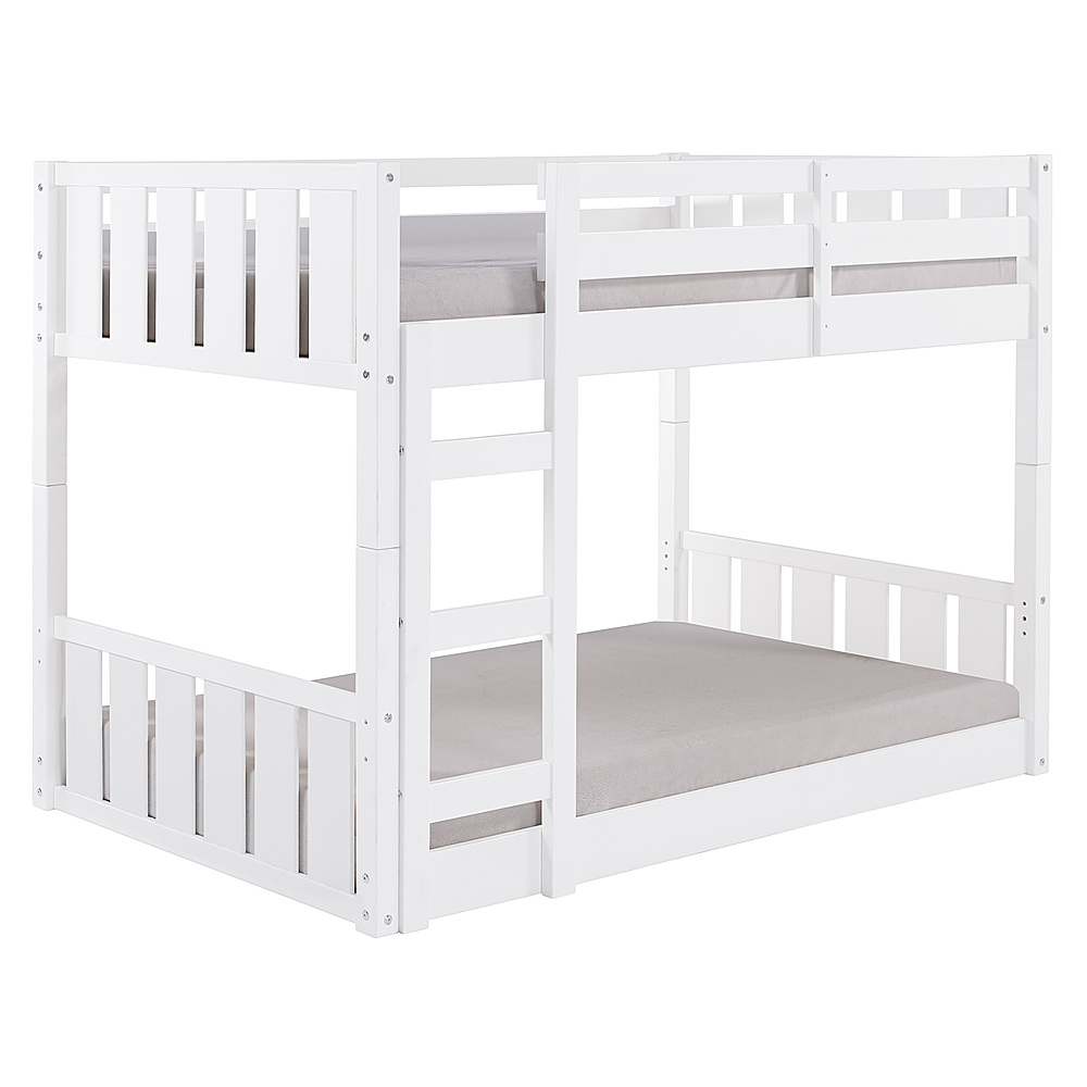 Angle View: Walker Edison - Contemporary Twin over Twin Stackable Solid Wood Bunk Bed - White
