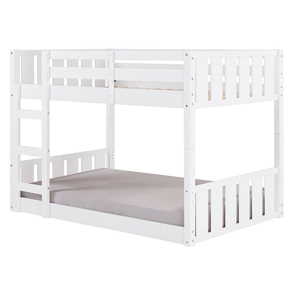 Left. Walker Edison - Contemporary Twin over Twin Stackable Solid Wood Bunk Bed - White.