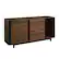 Angle. Walker Edison - 60” Contemporary 2 Door Glass Shelf Sideboard - Dark walnut.