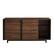 Front. Walker Edison - 60” Contemporary 2 Door Glass Shelf Sideboard - Dark walnut.