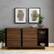 Alt View 13. Walker Edison - 60” Contemporary 2 Door Glass Shelf Sideboard - Dark walnut.