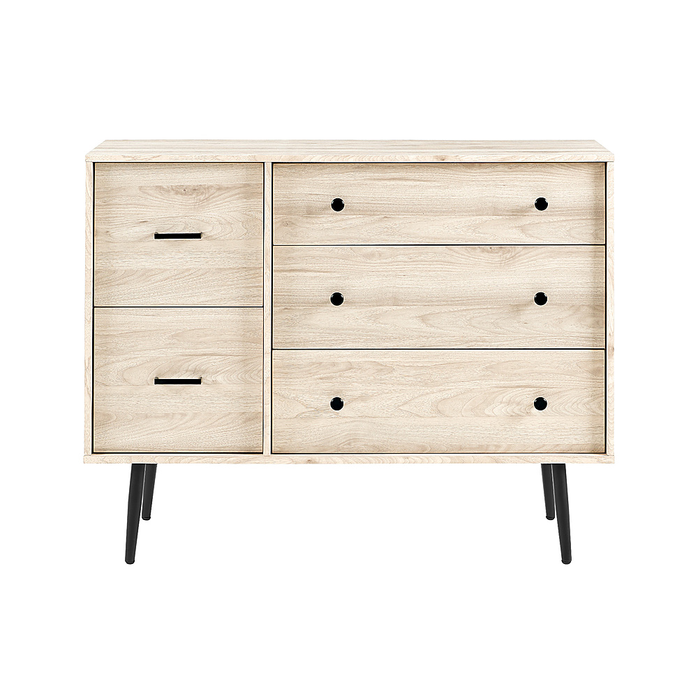Best Buy: Walker Edison 46” Contemporary 5 Drawer Asymmetric Dresser ...