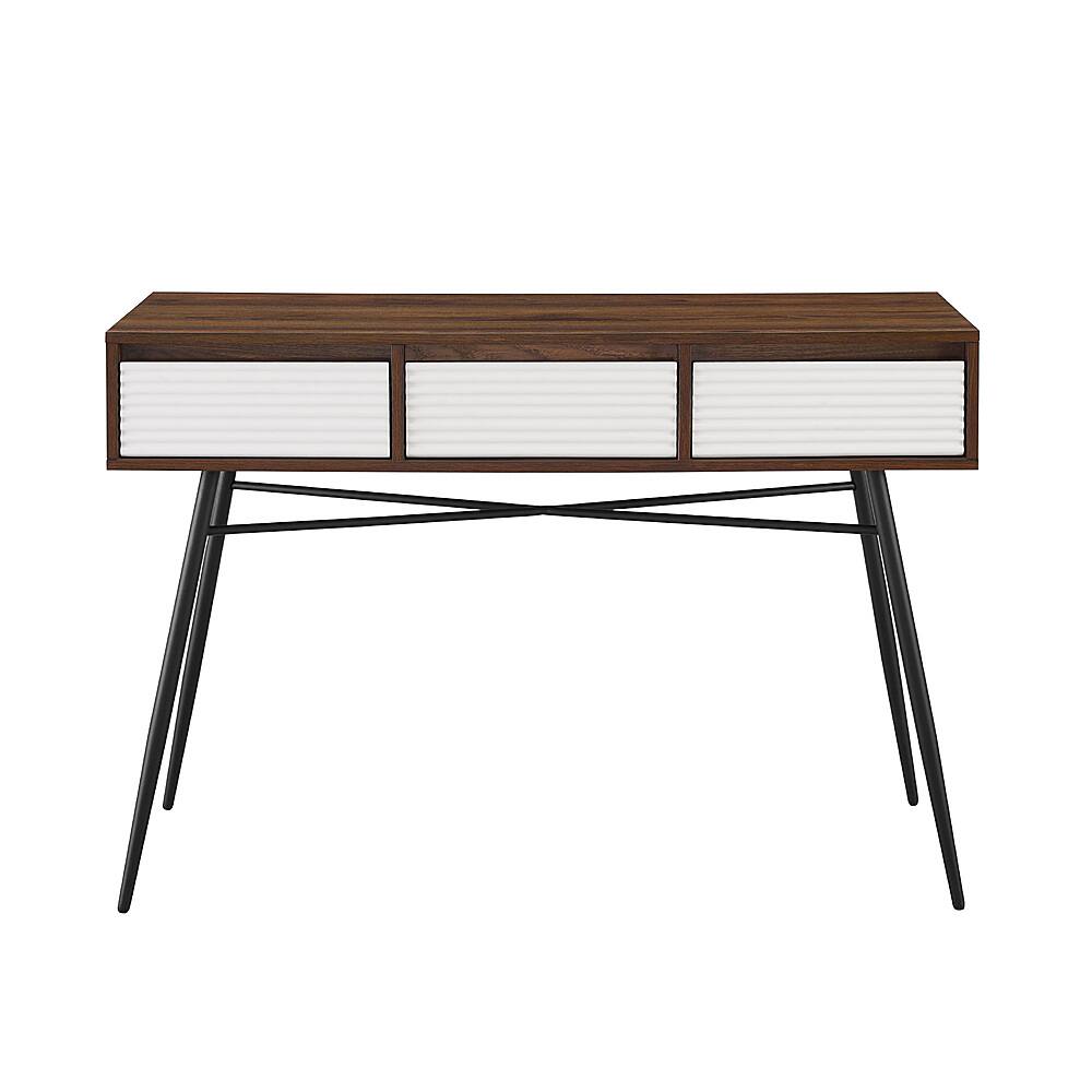 Walker Edison 44” Contemporary Fluted Drawer Entryway Table Solid white