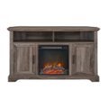 Front Zoom. Walker Edison - Groove Two Door Farmhouse Fireplace Corner TV Stand for Most TVs up to 60" - Grey Wash.