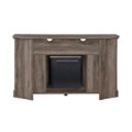 Alt View Zoom 2. Walker Edison - Groove Two Door Farmhouse Fireplace Corner TV Stand for Most TVs up to 60" - Grey Wash.