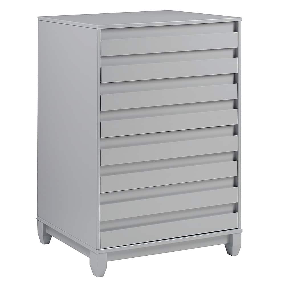Angle. Walker Edison - 40" Contemporary 4-Drawer Solid Wood Dresser - Grey.
