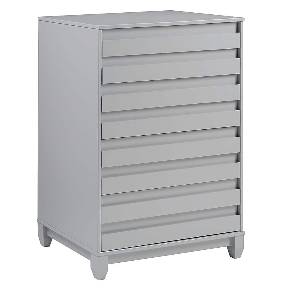 Angle View: Walker Edison - 40" Contemporary 4-Drawer Solid Wood Dresser - Grey