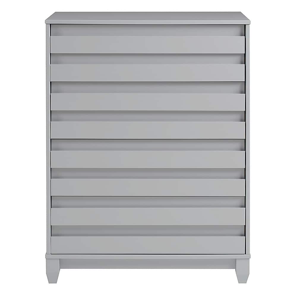 Front. Walker Edison - 40" Contemporary 4-Drawer Solid Wood Dresser - Grey.