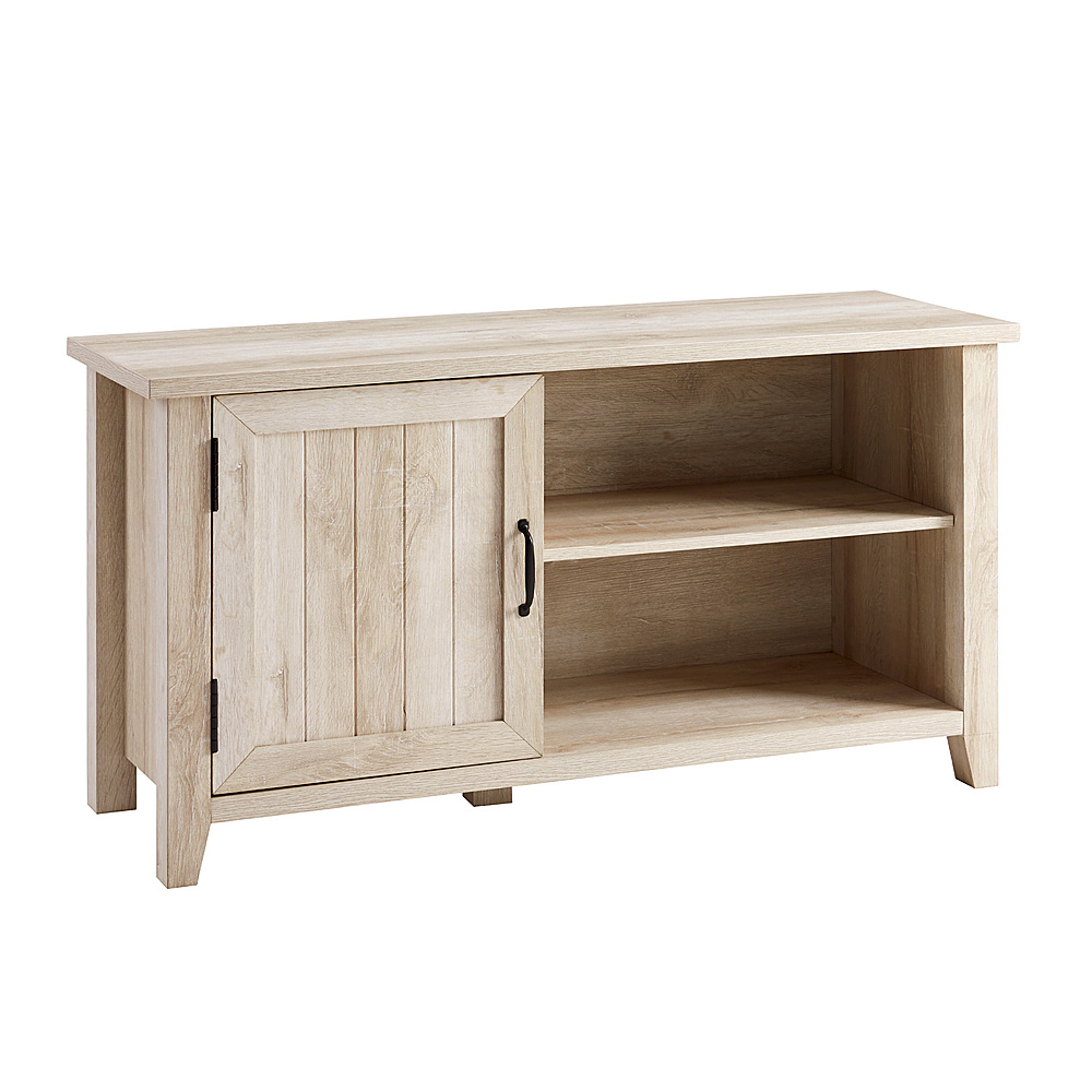 Angle View: Walker Edison - 44” Modern Farmhouse TV Stand for TVs up to 50” - White oak