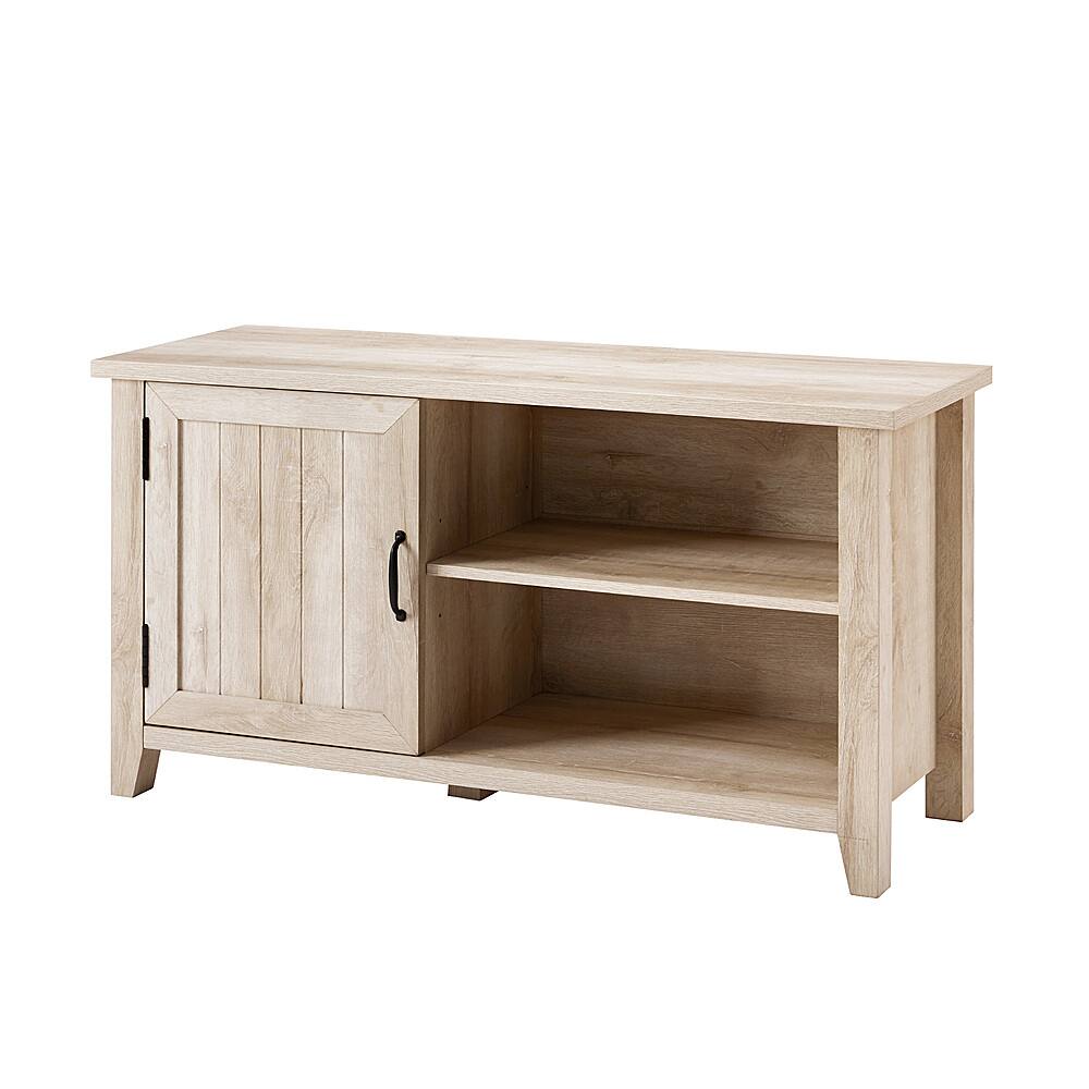 Left View: Walker Edison - 44” Modern Farmhouse TV Stand for TVs up to 50” - White oak