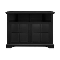 Walker Edison - 44” Classic Corner TV Console for TVs up to 50” - Solid black - Front_Zoom