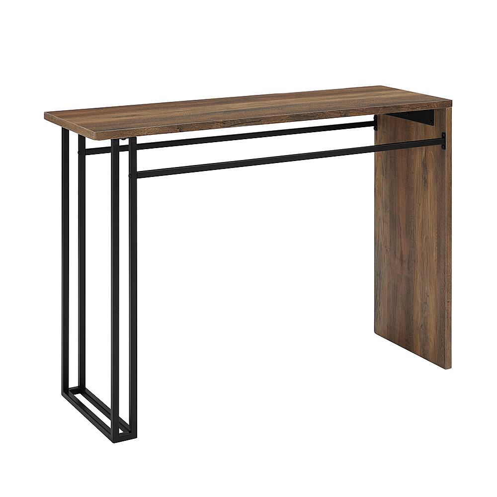 Angle View: Walker Edison - 42” Modern Metal and Wood Waterfall Entry Table - Rustic Oak