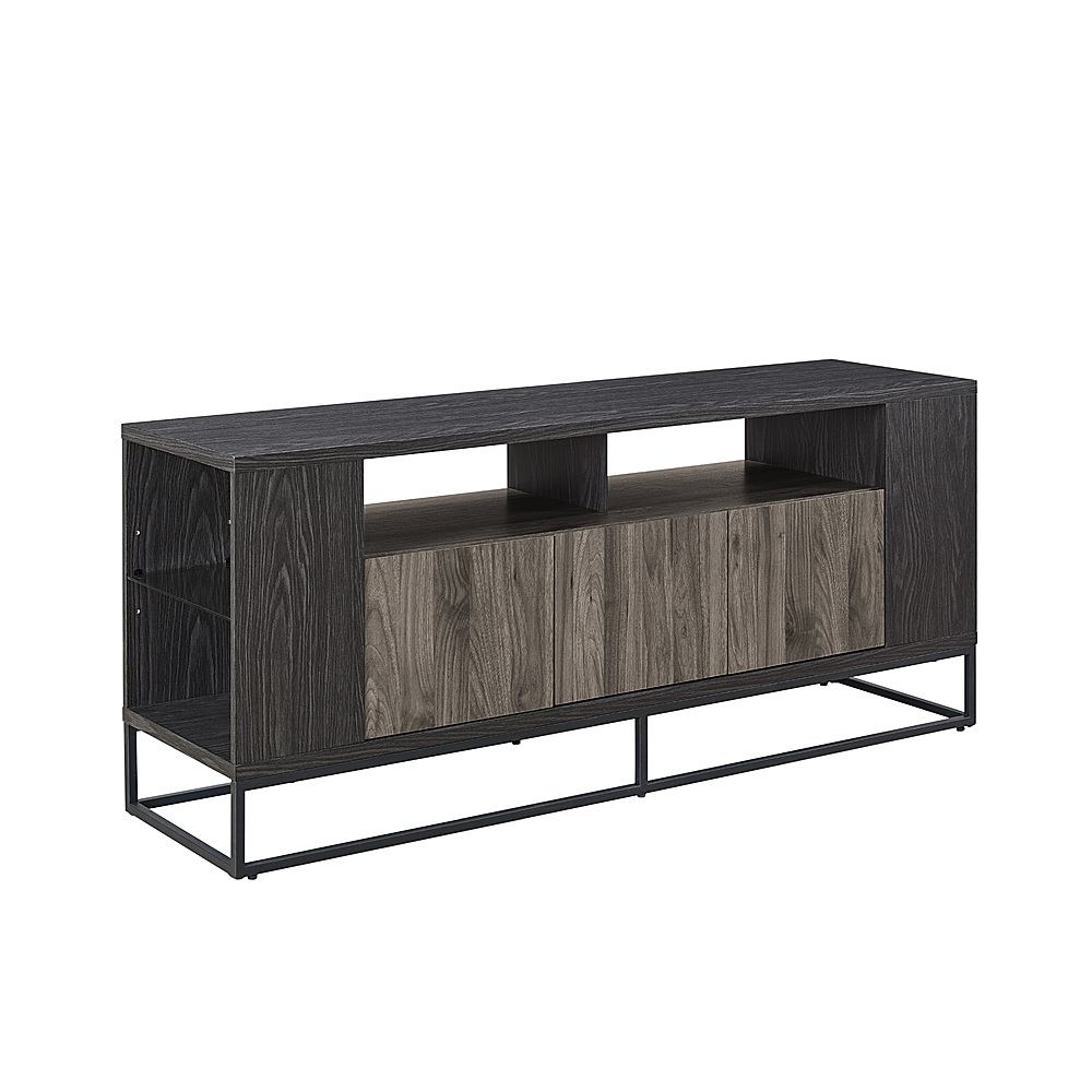 Angle View: Walker Edison - 58” Contemporary 3-Door TV Stand for TVs up to 65” - Slate grey/Graphite