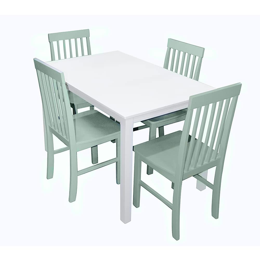 Left View: Walker Edison - 5-Piece Modern Dining Set - Green