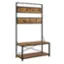 Angle. Walker Edison - 40" Industrial Wood Hall Tree - Barnwood.