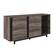 Angle. Walker Edison - 60” Contemporary 2 Door Glass Shelf Sideboard - Grey wash.