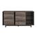 Front. Walker Edison - 60” Contemporary 2 Door Glass Shelf Sideboard - Grey wash.