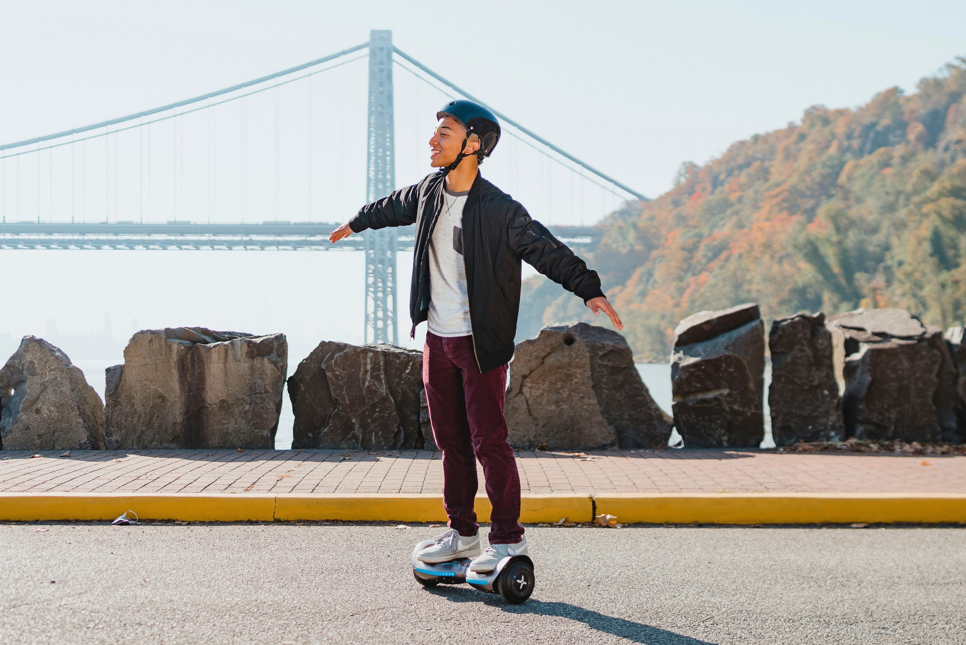 Alt View 15. Hover-1 - Ranger Electric Self-Balancing Scooter w/6 mi Max Range & 7 mph Max Speed- Premium Bluetooth Speaker - Gray.