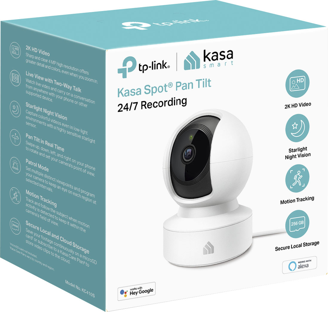  Kasa 2K QHD Security Camera Pan/Tilt, Starlight Sensor for  Color Night Vision, Motion Detection for Baby & Pet Monitor, 2-Way Audio,  Cloud & SD Card Storage, Works with Alexa 