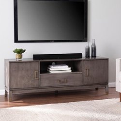 SEI Furniture - Brenting Media Stand w/ Storage - Graywashed finish - Angle_Zoom