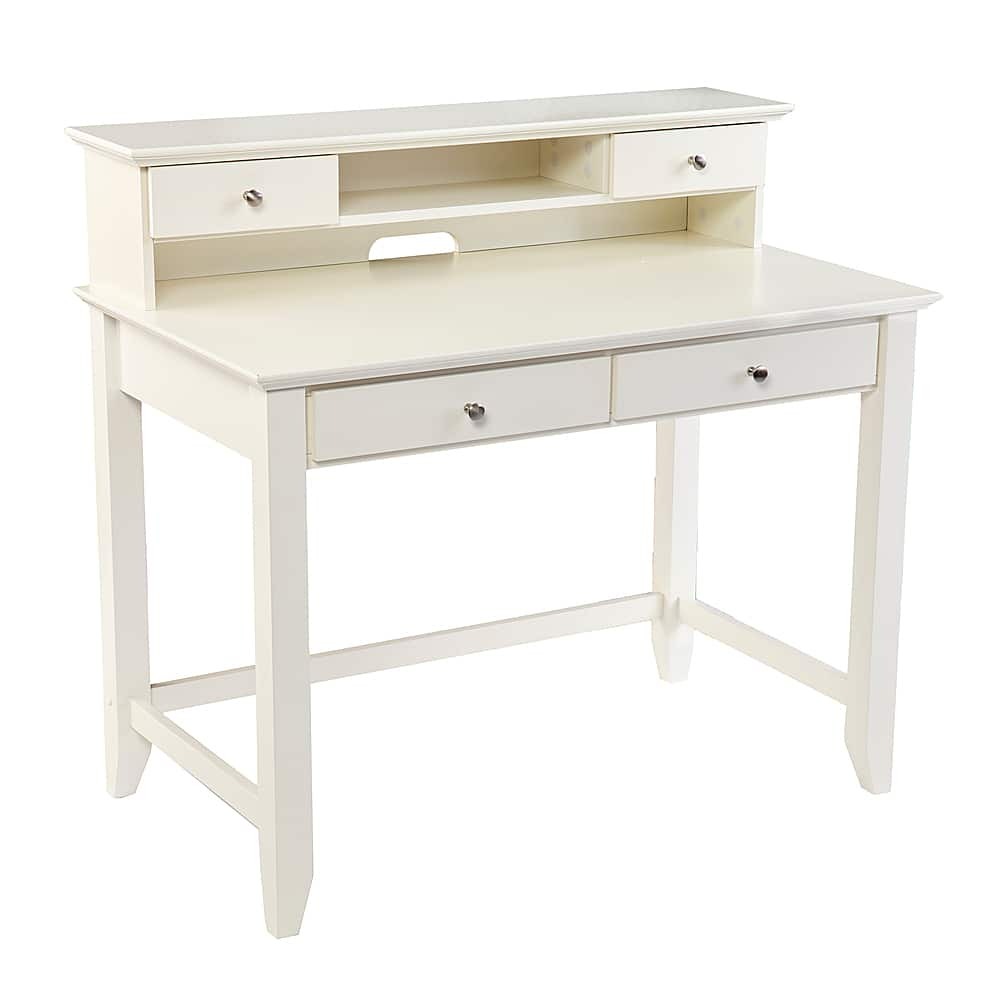 Left View: SEI - Barberry Secretary Desk w/ Storage - White finish