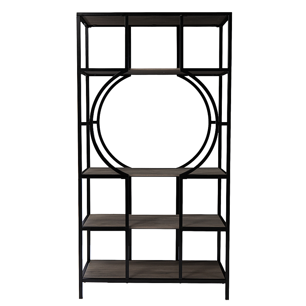 SEI Furniture SEI Tyberton 5-Tier Bookcase Natural and black finish 
