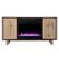 Alt View Zoom 2. SEI Furniture - Wilconia Color Changing Fireplace w/ Media Storage and Carved Details - Dark brown, natural, and gold finish.