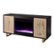 Alt View Zoom 3. SEI Furniture - Wilconia Color Changing Fireplace w/ Media Storage and Carved Details - Dark brown, natural, and gold finish.