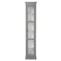SEI Furniture - SEI Balterley Tall Curio w/ Glass Door - Gray - Cool gray and white finish - Front_Zoom