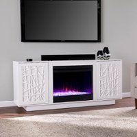 SEI - Delgrave Color Changing Fireplace w/ Media Storage - White finish - Angle_Zoom